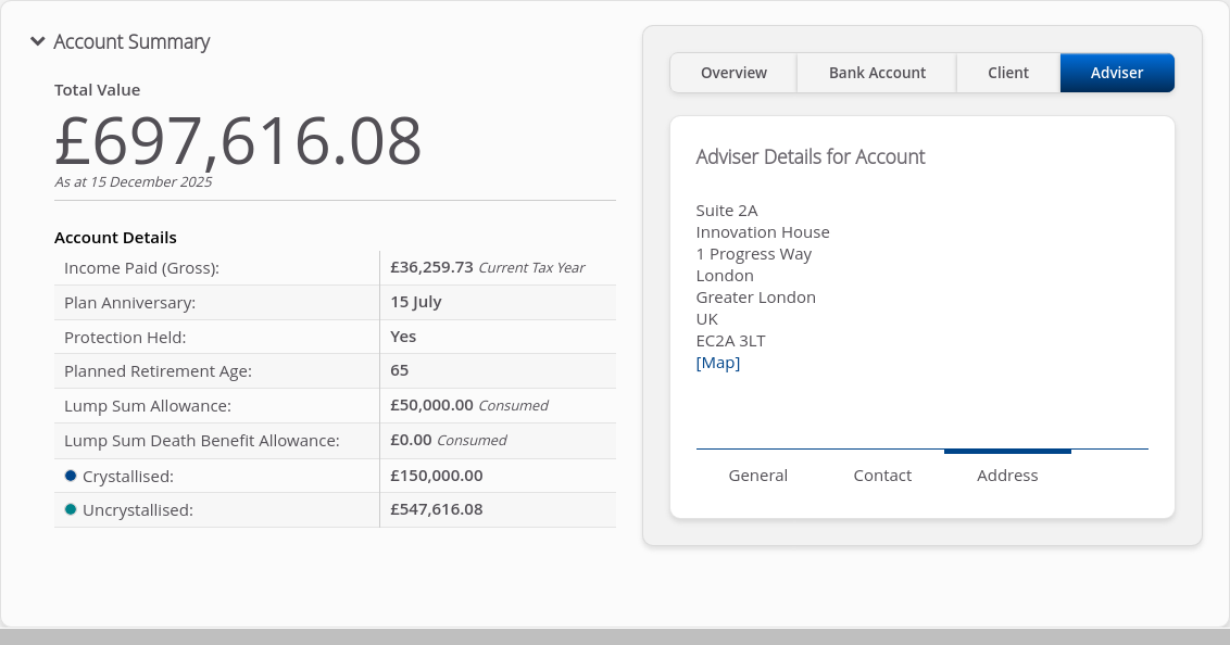 Role-Adviser > 05 Account Summary > Summary tabs